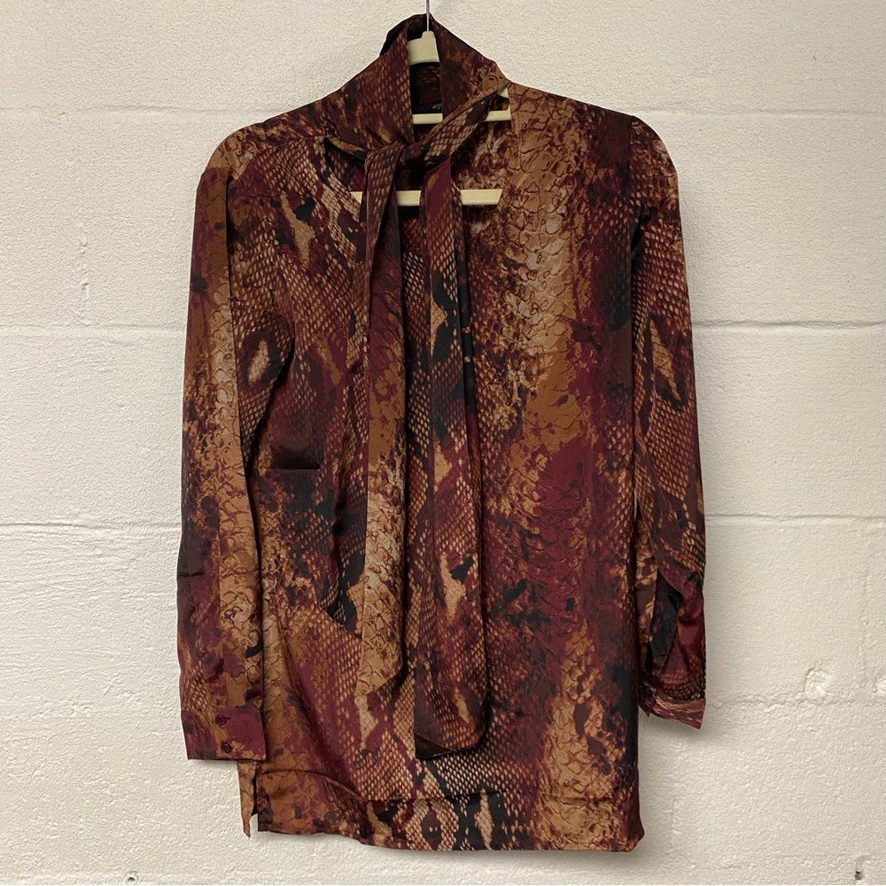 Kris Jenner Kollection Elegant Tie Front Blouse Size XXS